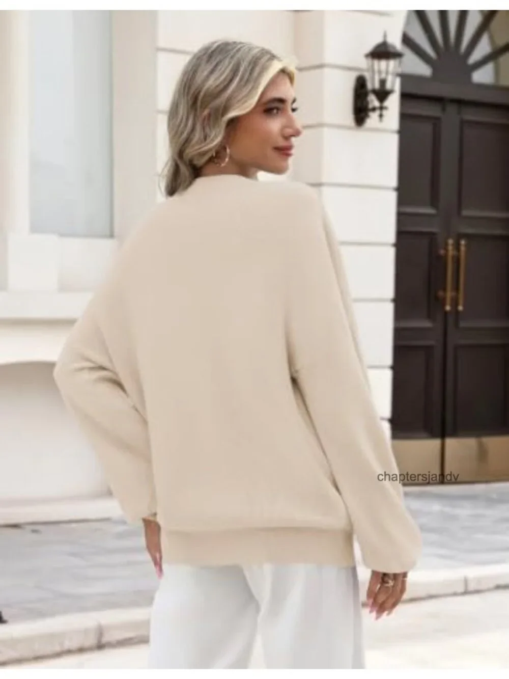 Zeagoo Oversized Knit Pullover Sweater Crewneck Long Sleeve Fall